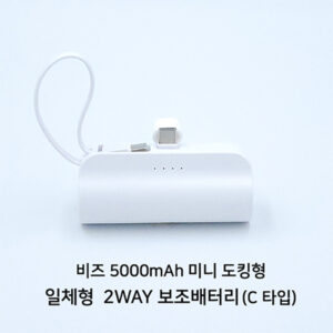 비즈 도킹형 5000mAh 일체형 미니 보조밧데리 C타입 대표이미지