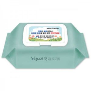 녹색나라 민트그린 휴대용 캡형 물티슈제작 50매 대표이밎